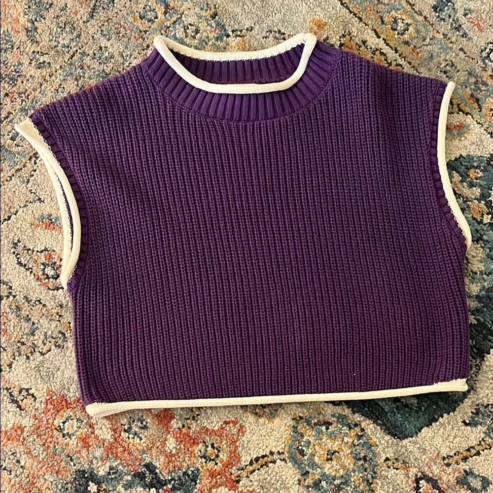 Purple Sleeveless Knit Top